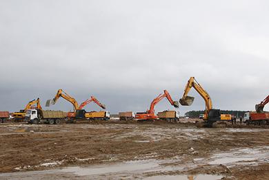 Works on the foundation pit of the second power unit of the Belarusian NPP