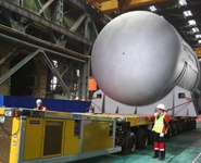 Reactor vessel in transit to Belarusian nuclear power plant